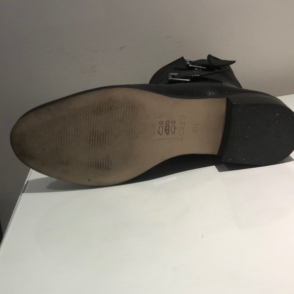 J Crew Black Leather Ankle Boots 8.5 - Picture 2 of 3